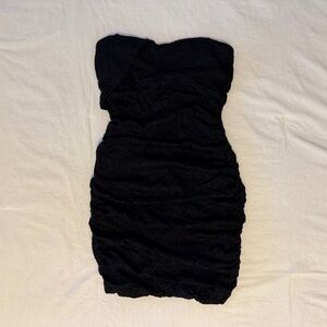 Le Chateau Women's Black Strapless Mini Dress